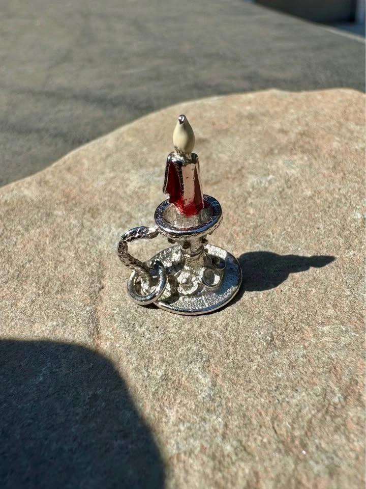Vintage Sterling Silver Candlestick Charm - photo 2