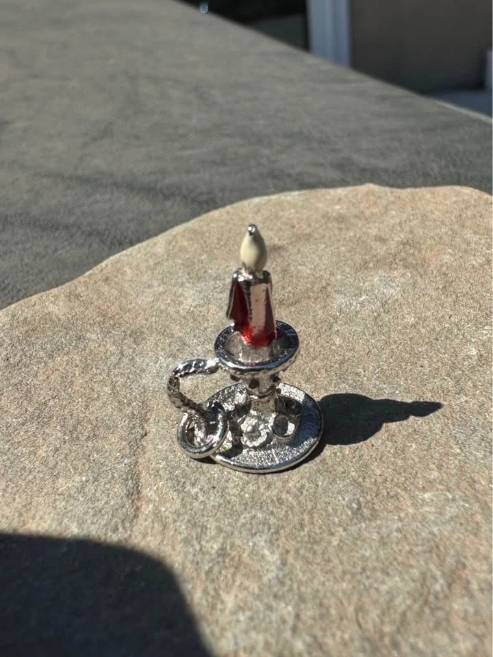 Vintage Sterling Silver Candlestick Charm - photo 3