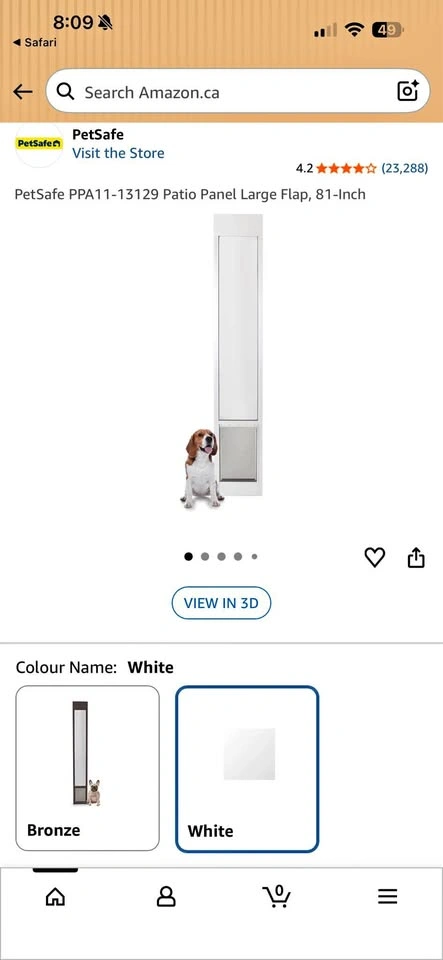NEW PetSafe Freedom Patio Panel Pet Door - Large