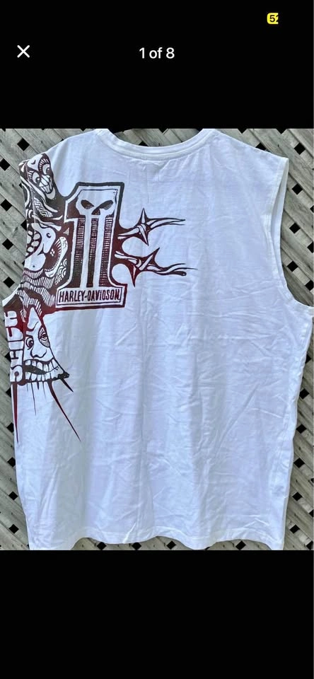 NWT Vintage White Harley Davidson Tribal Tank Top 2XL