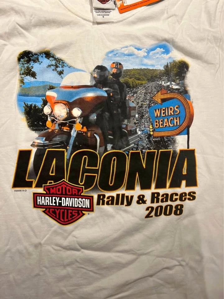 Vintage Harley Davidson T-Shirt Laconia 2008 Small