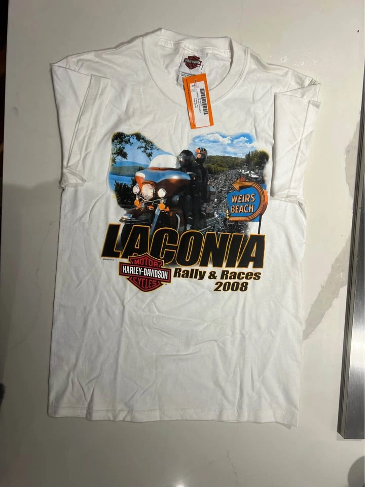 Vintage Harley Davidson T-Shirt Laconia 2008 Small - photo 2
