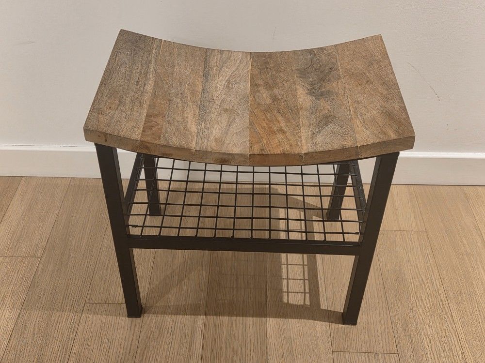 Indian Wood 2-tier Nesting Side Table