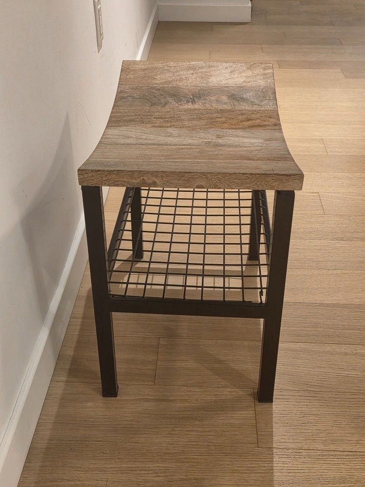 Indian Wood 2-tier Nesting Side Table - photo 2