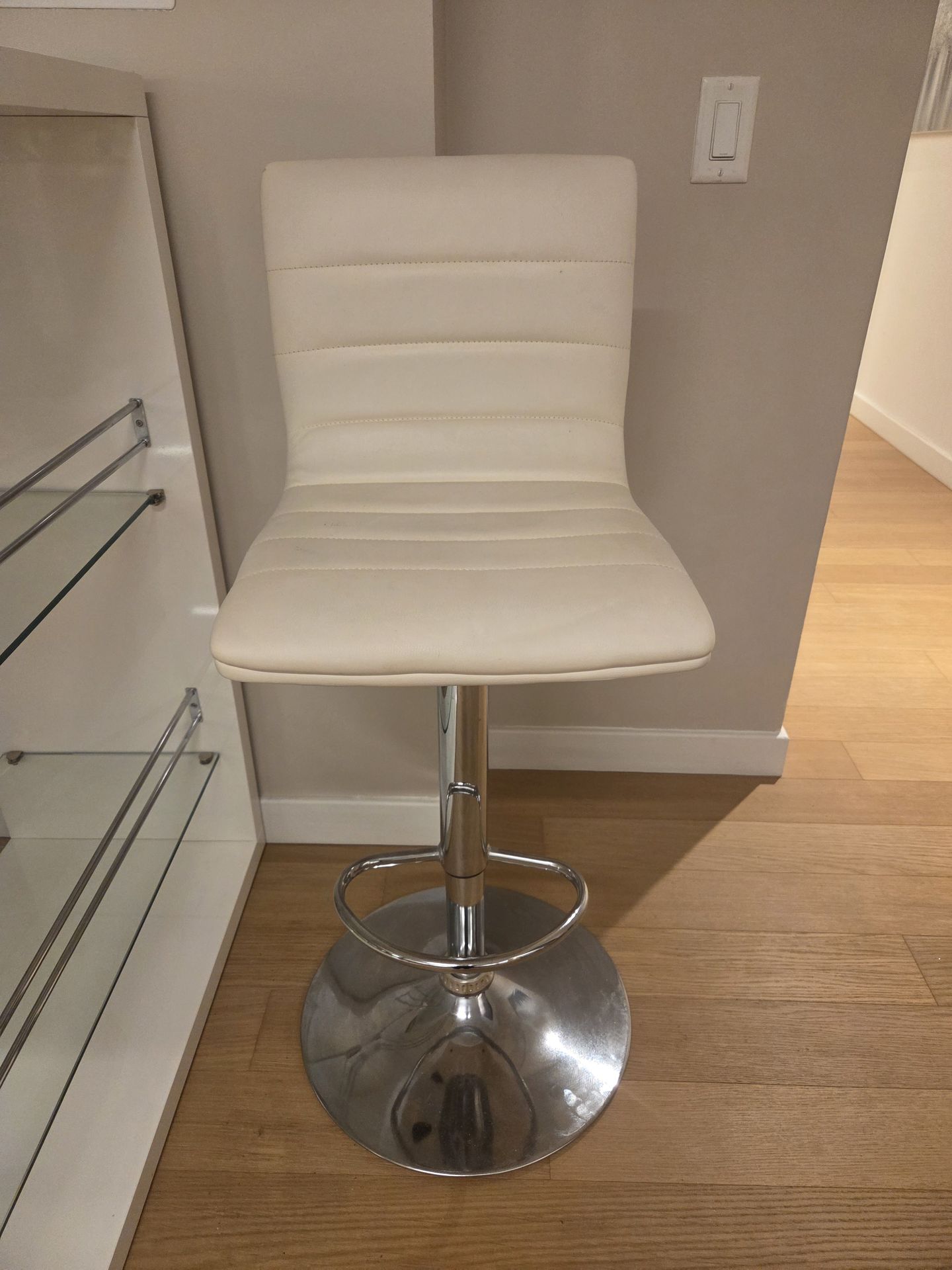 White Swivel Bar Stools (Set of 2) - photo 2