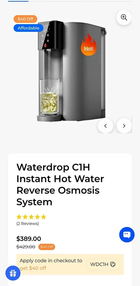 Waterdrop C1H Instant Hot Water RO System