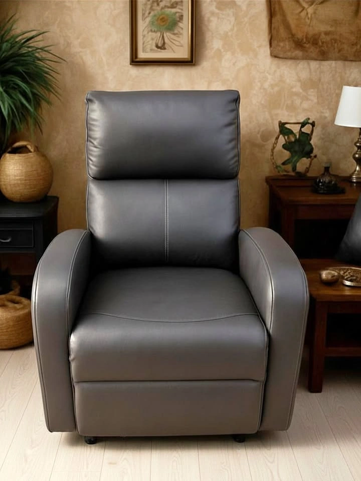 Brown Faux Leather Recliner Chair – Like New – Condo Friendly