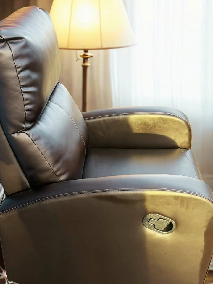 Brown Faux Leather Recliner Chair – Like New – Condo Friendly - photo 2