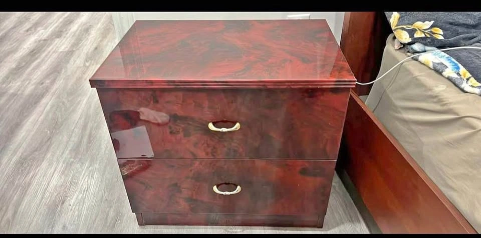 Wooden Side Tables with Drawers - Set of 2