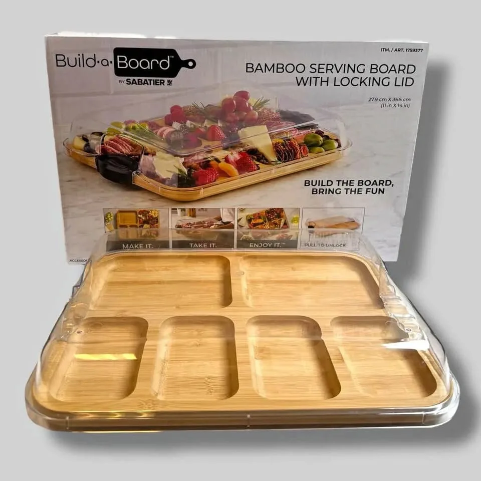 SABATIER Bamboo Serving Board with Locking Lid