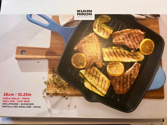 Brand New Kuhn Rikon Cast Iron Grill Pan (10.25")