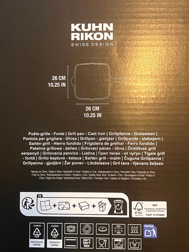Brand New Kuhn Rikon Cast Iron Grill Pan (10.25") - photo 4