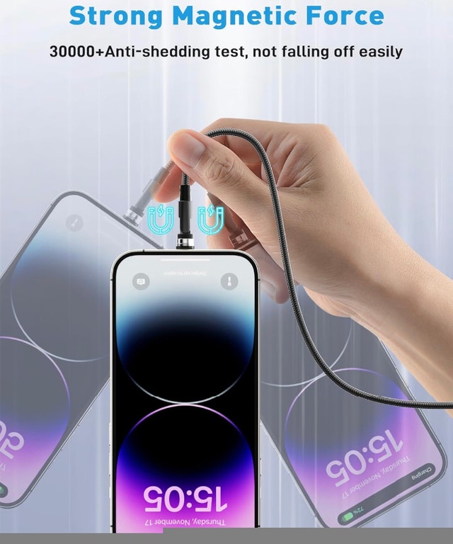 New 6ft Magnetic 3-in-1 Charging Cable - photo 2