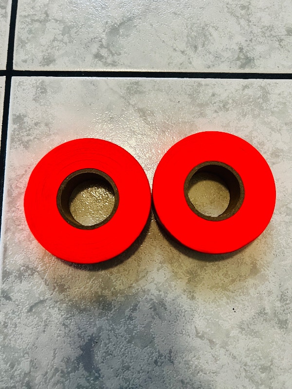 New Orange PVC Flagging Tape x 2