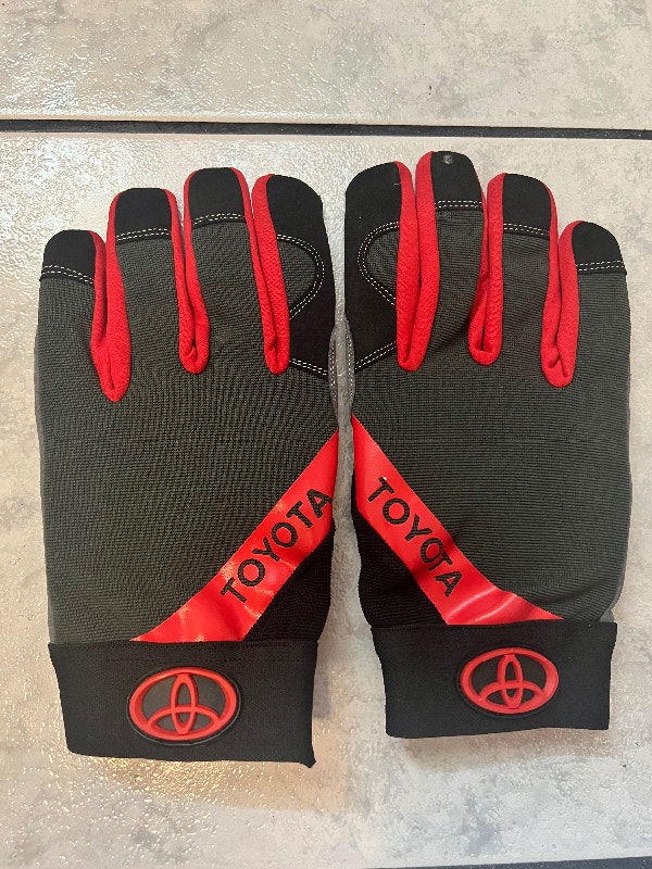 Toyota Mechanic Work Gloves - Red/Black, Size M