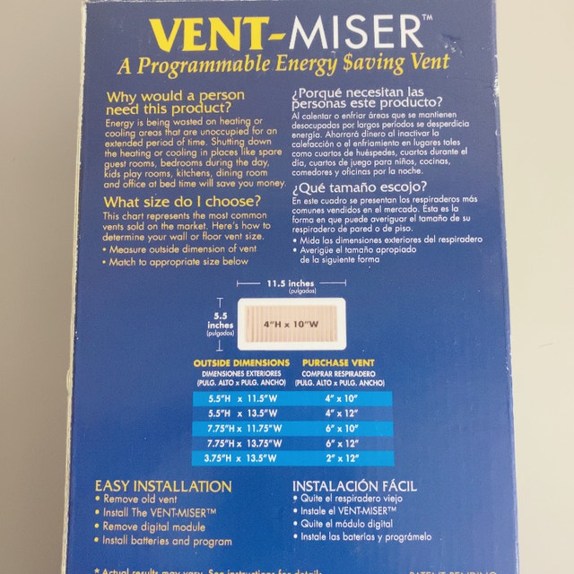 New Programmable Heat Cooling Vent 4" x 10" - photo 2