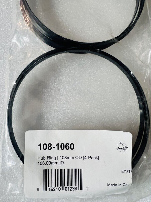New in Bag 4 Pack Automotive Wheel Hub Ring 108mm OD 106mm iD - photo 2