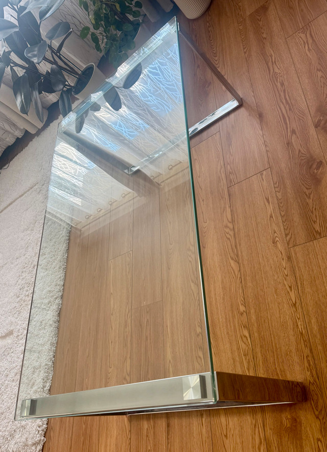 Glass Top Coffee Table with Chrome Frame - photo 3