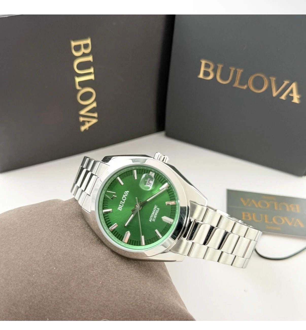 Bulova 96B429 Surveyor Automatic Green Dial Men's Watch