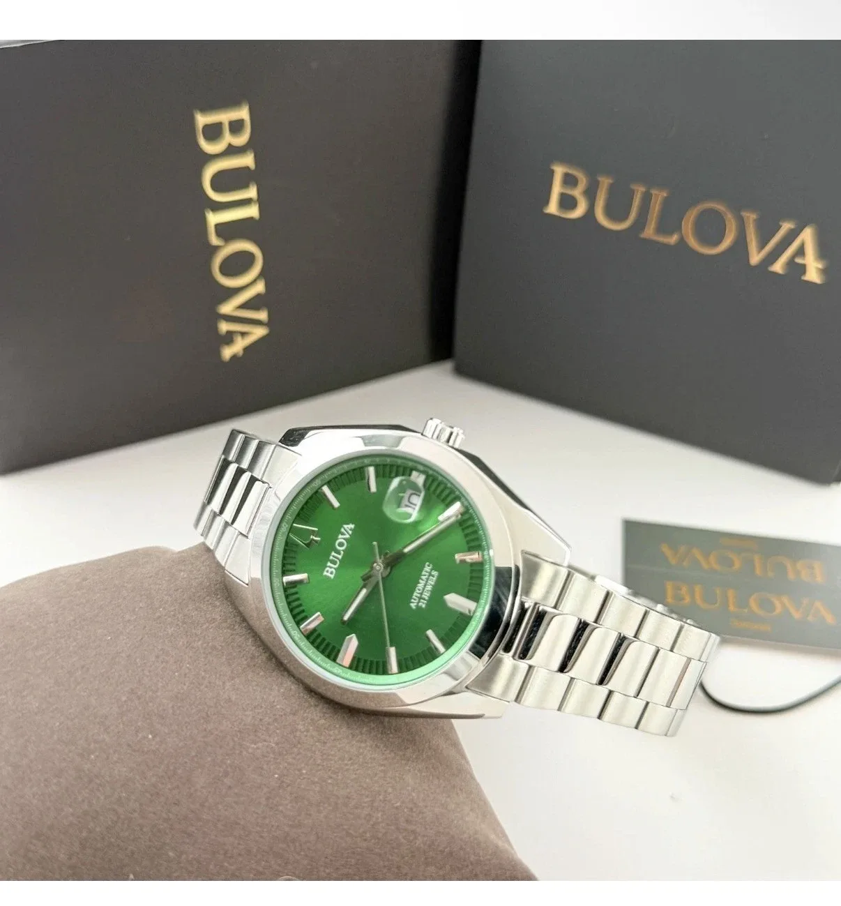 Bulova 96B429 Surveyor Automatic Green Dial Men's Watch