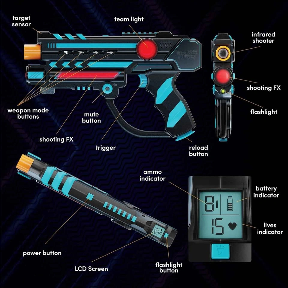 SEALED Squad Hero Rechargeable Laser Tag Set (4-Pack) - photo 5