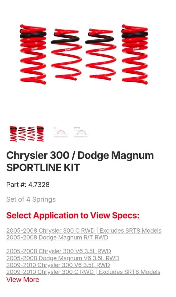 New Eibach Lowering Springs for Dodge/Chrysler - photo 2