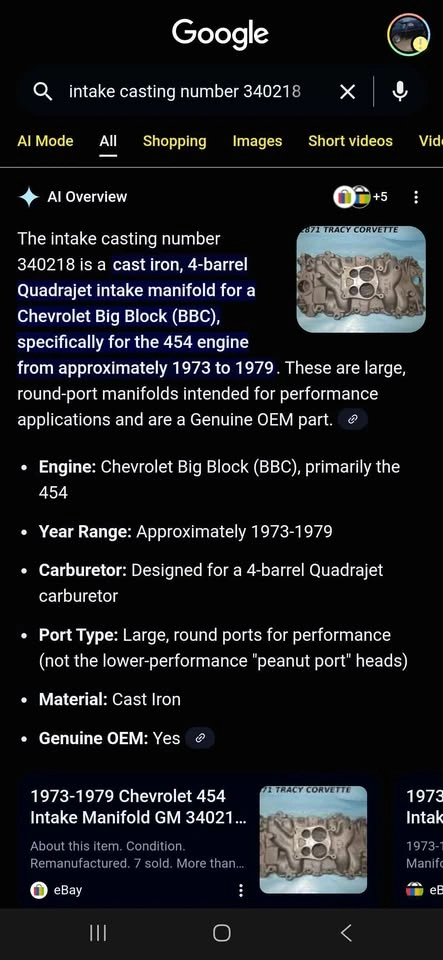 BBC 454 Quadra-Jet Iron Intake - photo 3