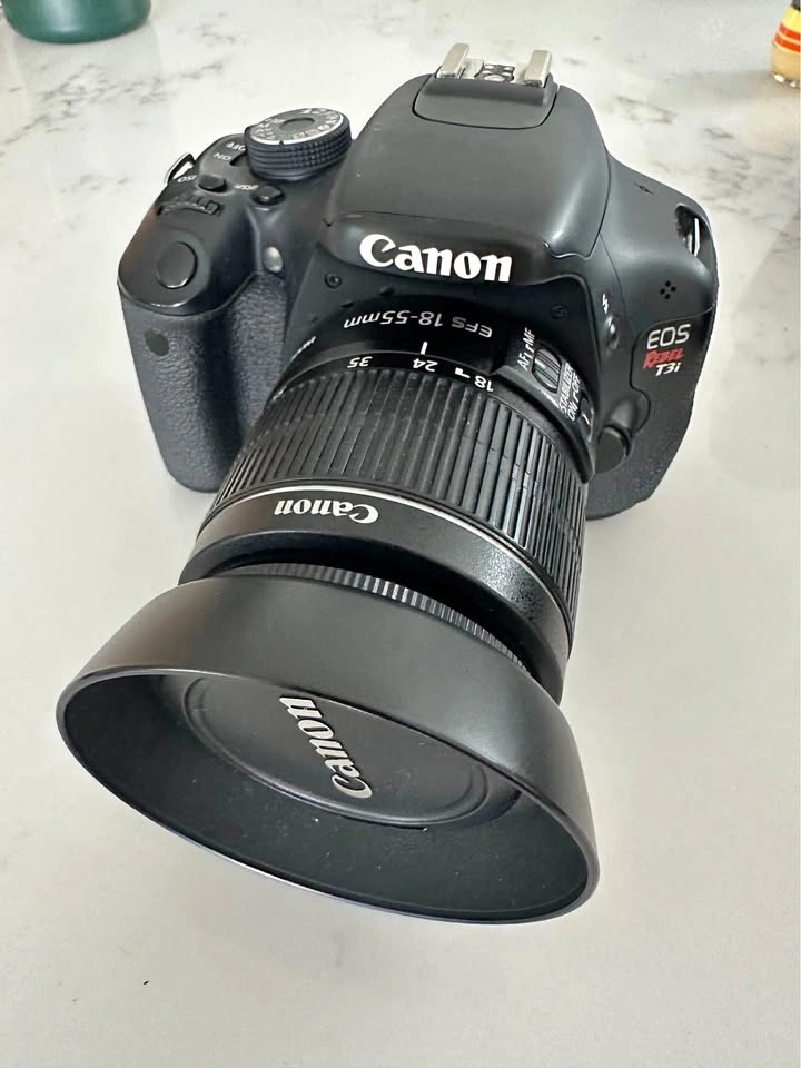 Canon EOS Rebel T3i w/ 18-55mm & 55-250mm Lenses, Case, Stand