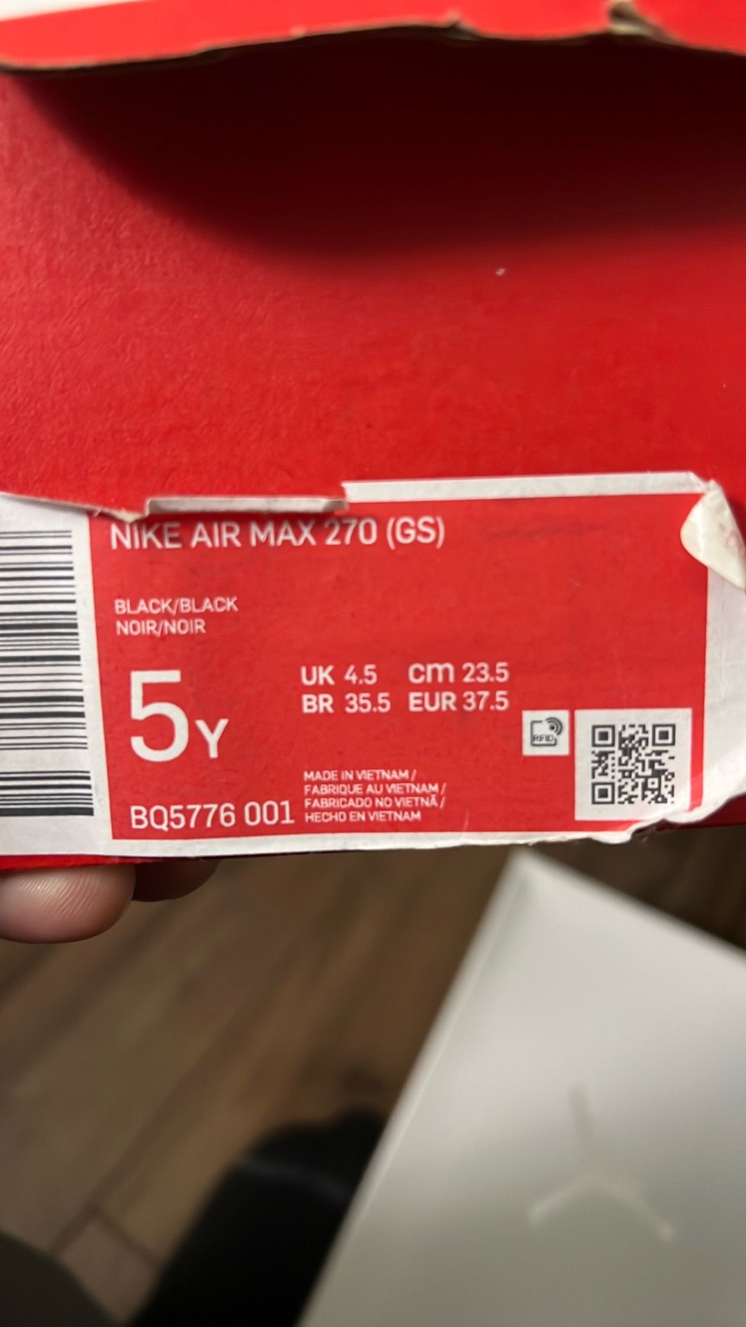 NIKE AIR MAX 270 (GS) Sz 5Y - photo 3