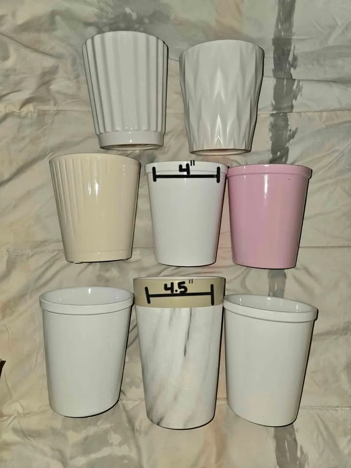 8 Ceramic Pots - 4" to 4.5" thumbnail