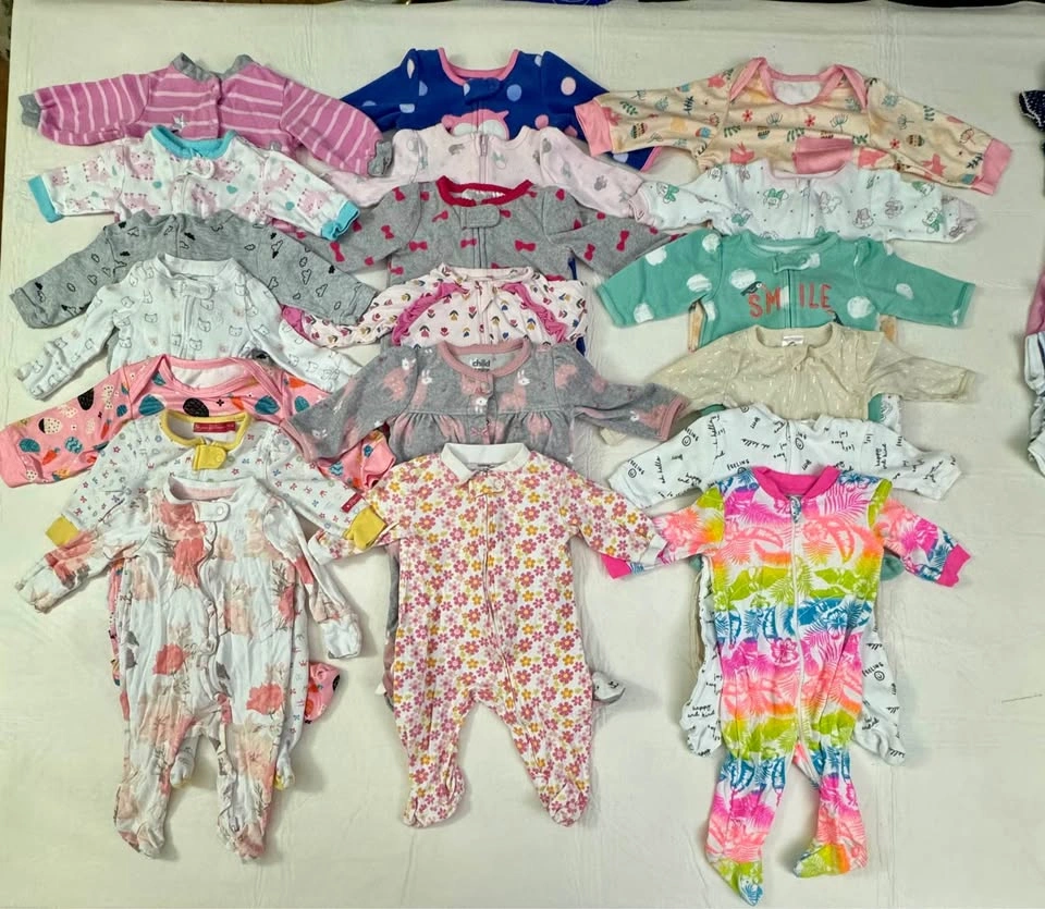 0-3m Girls 74 pcs Clothing Bundle (#5) - photo 3