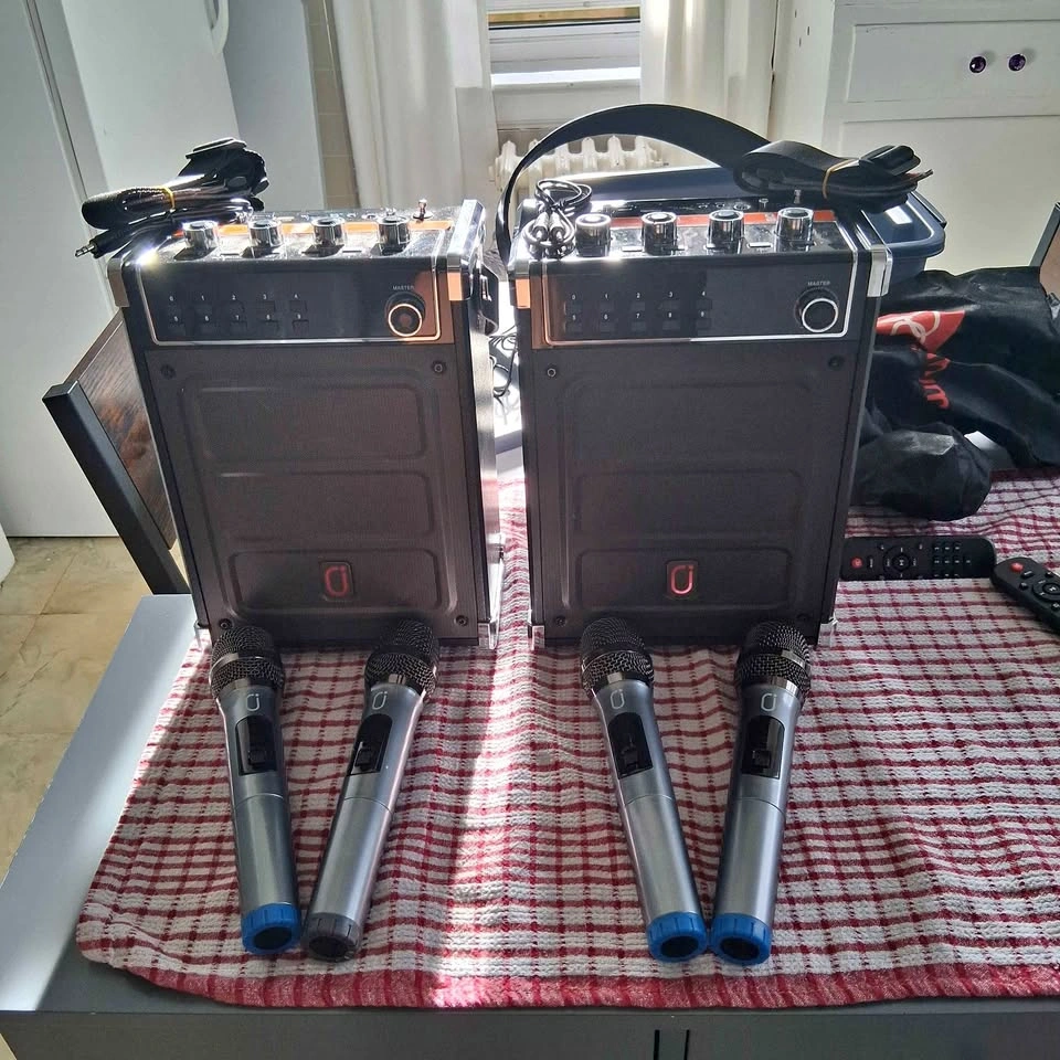 JYX 69BT Bluetooth Karaoke Speakers w/ 4 Mics