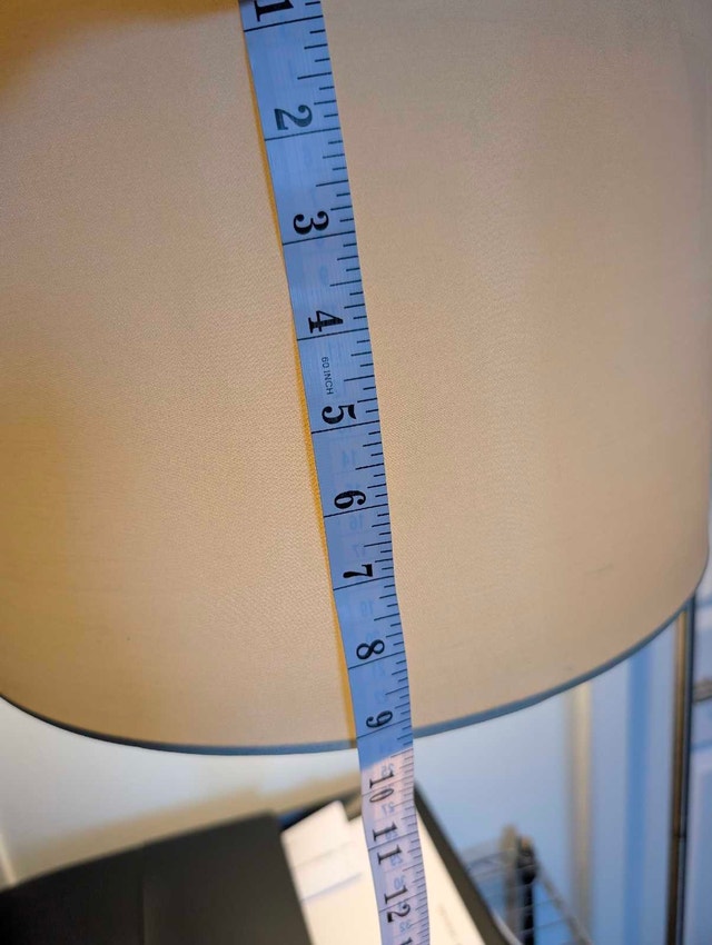 Modern Brushed Metal Arc Floor Lamp with Drum Shade - photo 4