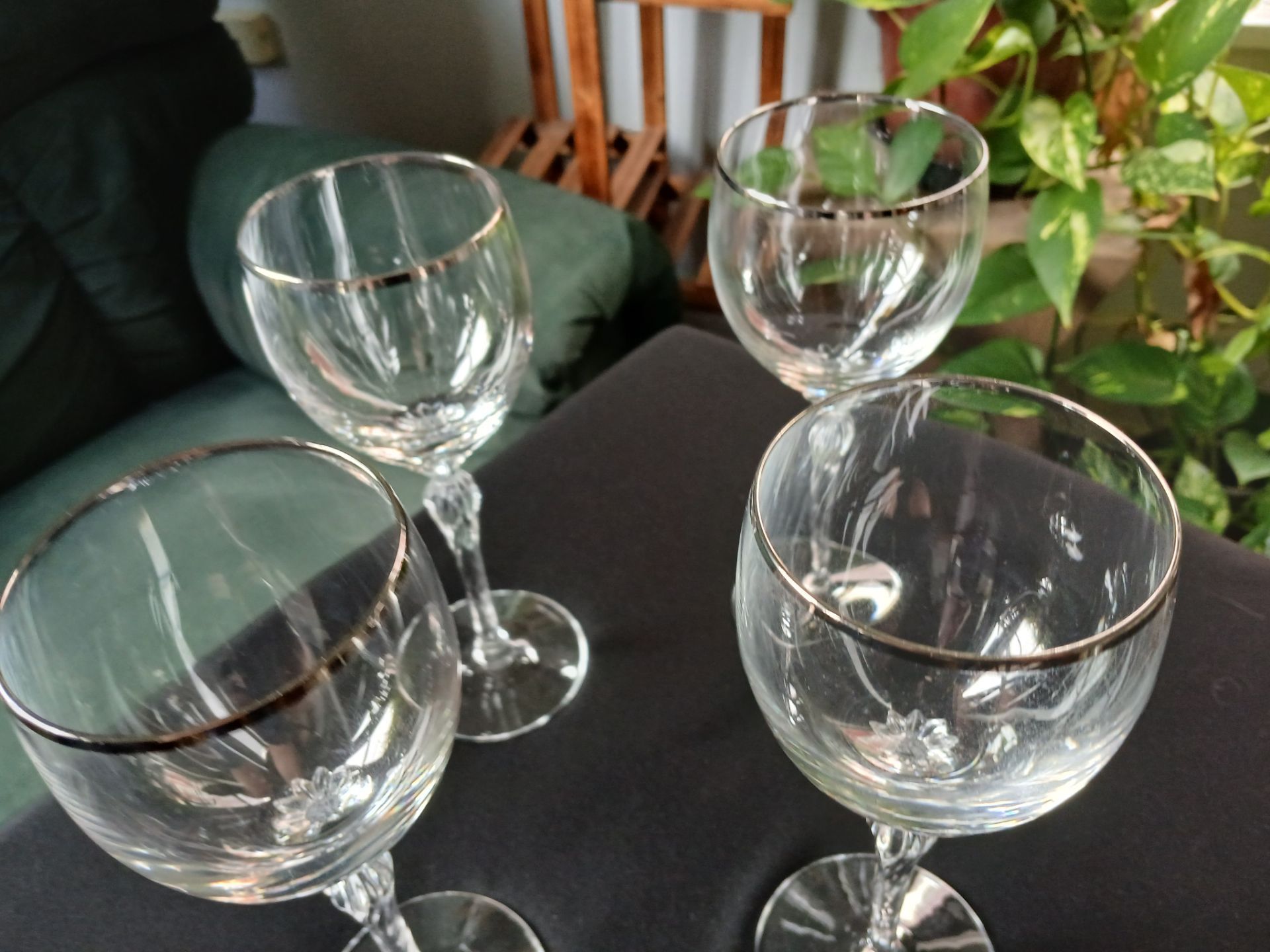 Lenox Madison Crystal Wine Goblets Platinum Trim Set of 4 - photo 2