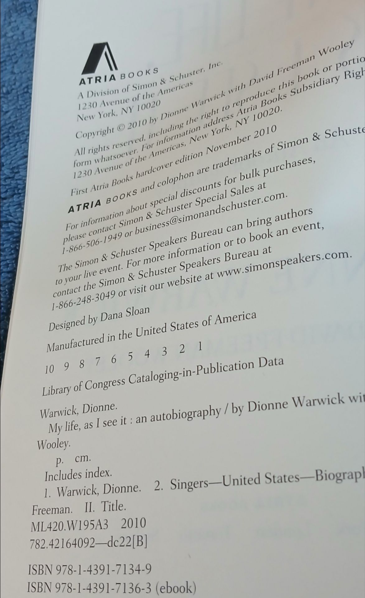 Signed Dionne Warwick My Life, as I See It (Paperback) - photo 4