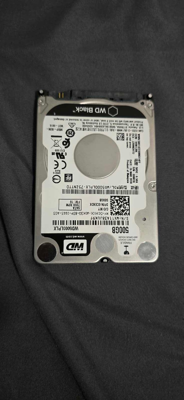 WD Black 500GB 2.5" SATA Hard Drive (WD5000LPLX) - photo 4