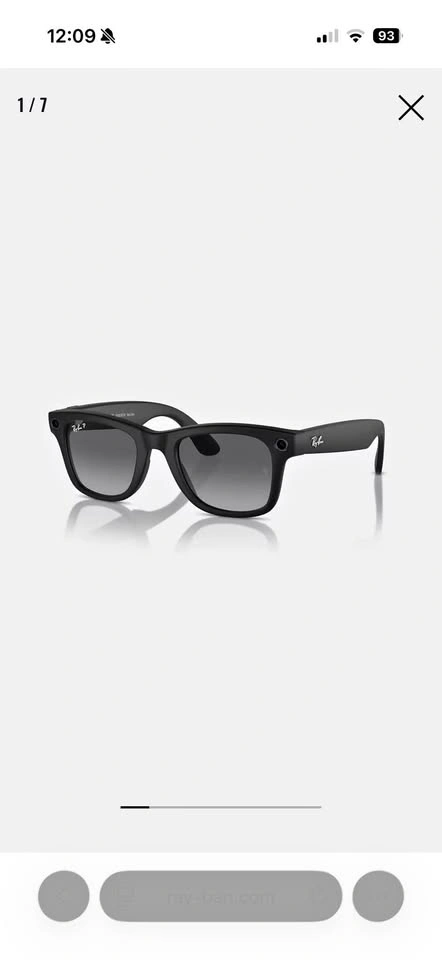 Ray-Ban Meta Wayfarer Sunglasses Graphite Black Polarized (Gen 1