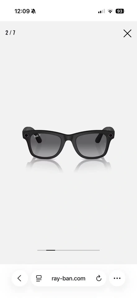 Ray-Ban Meta Wayfarer Sunglasses Graphite Black Polarized (Gen 1 - photo 2