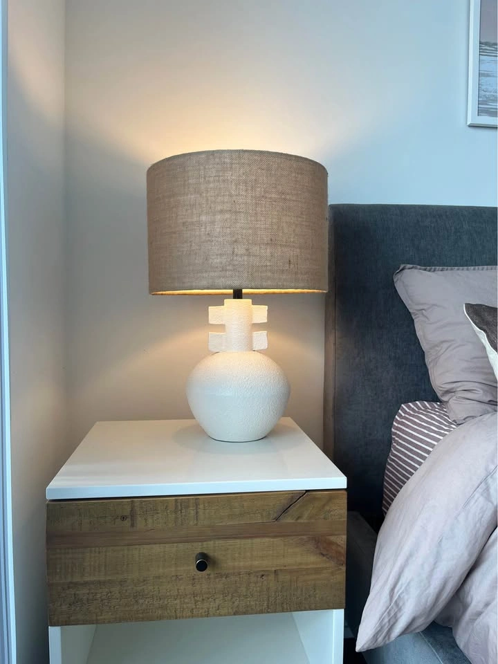 CB2 White Textured Table Lamp - photo 2
