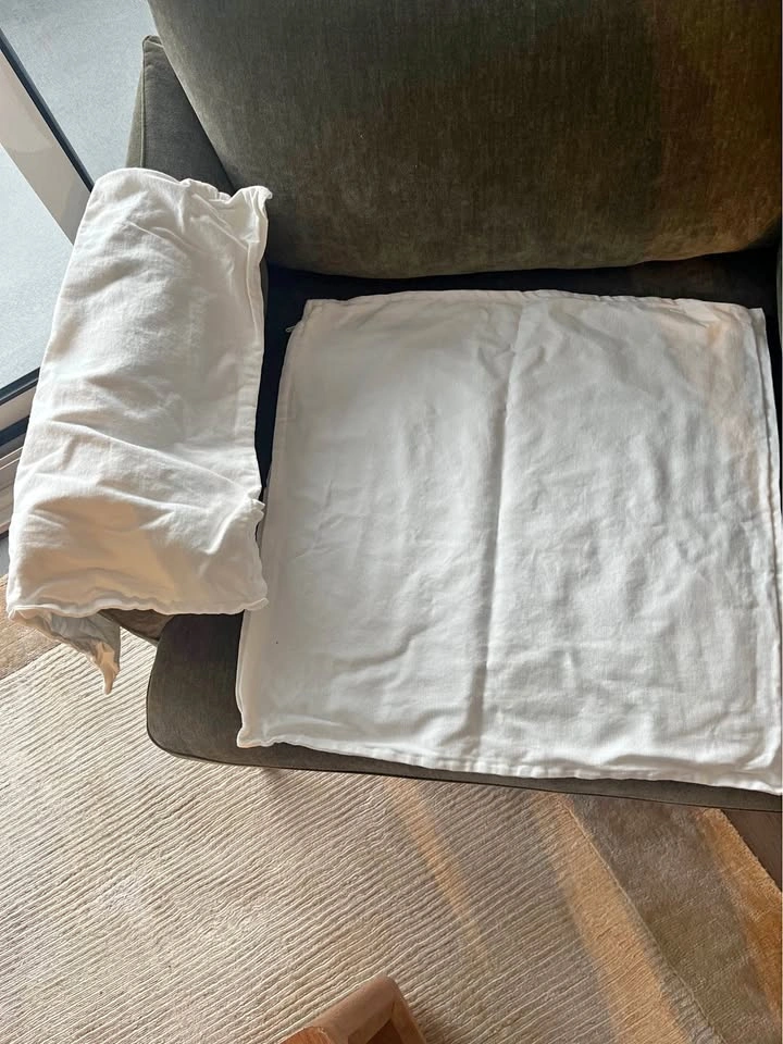 H&M Two Linen Pillow Covers 20x20