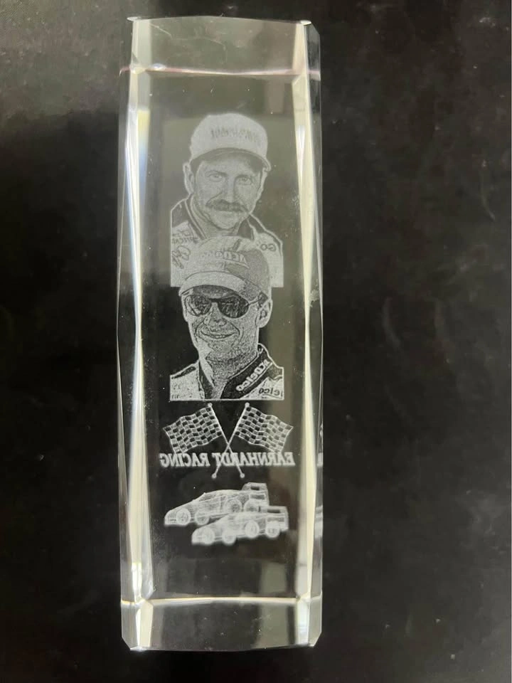 Dale Earnhardt Etched Glass Block - NASCAR - photo 3