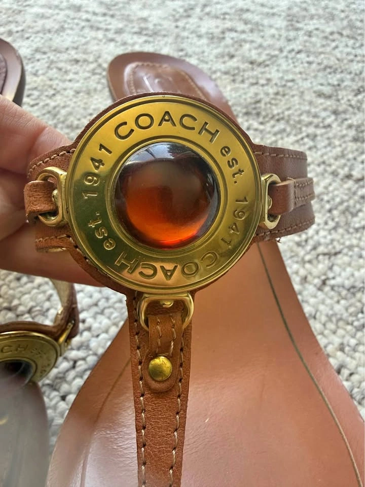 Coach Cognac Sandals