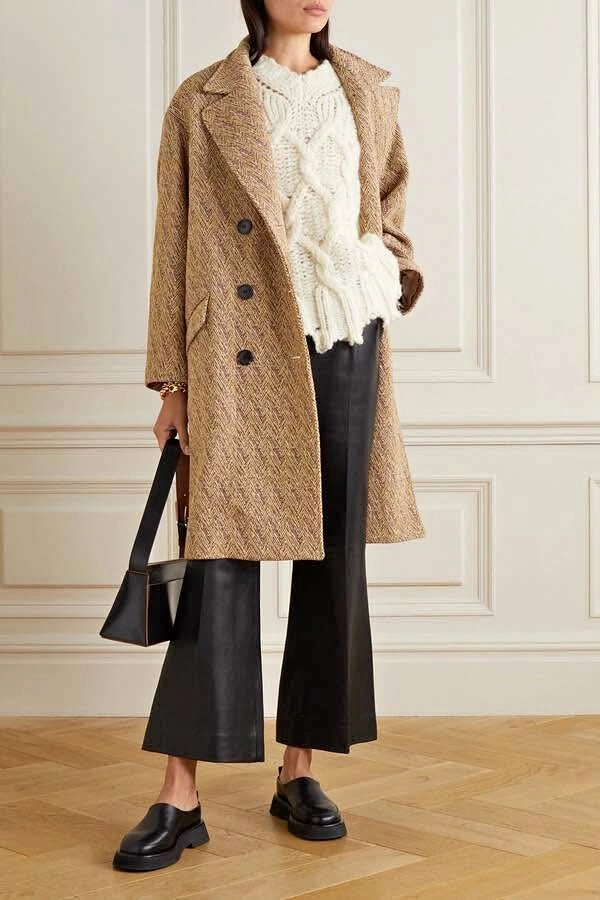 ISABEL MARANT ÉTOILE Cilika Herringbone Wool Coat M