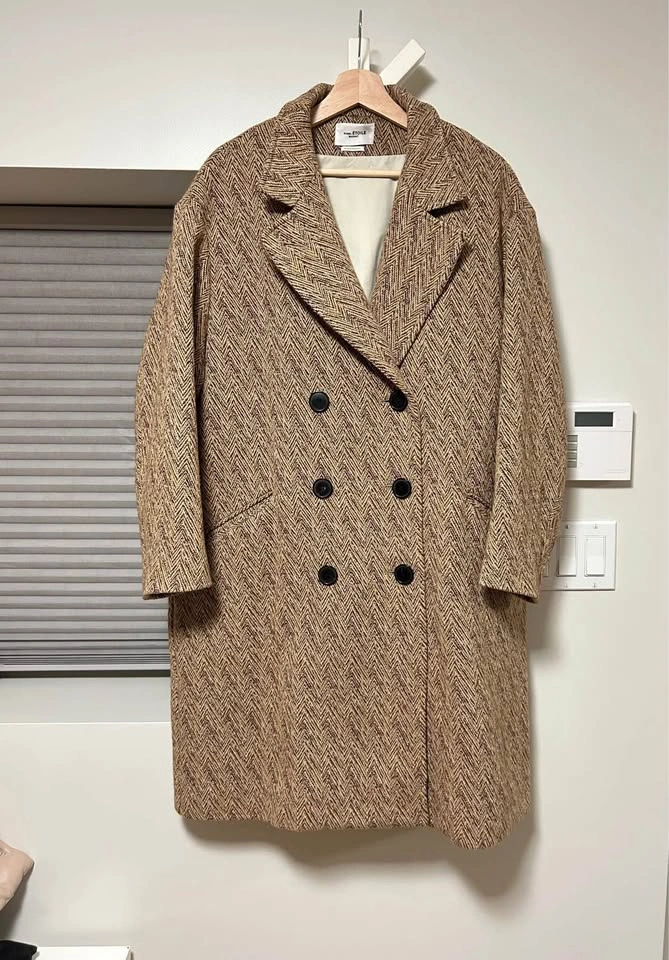 ISABEL MARANT ÉTOILE Cilika Herringbone Wool Coat M - photo 2