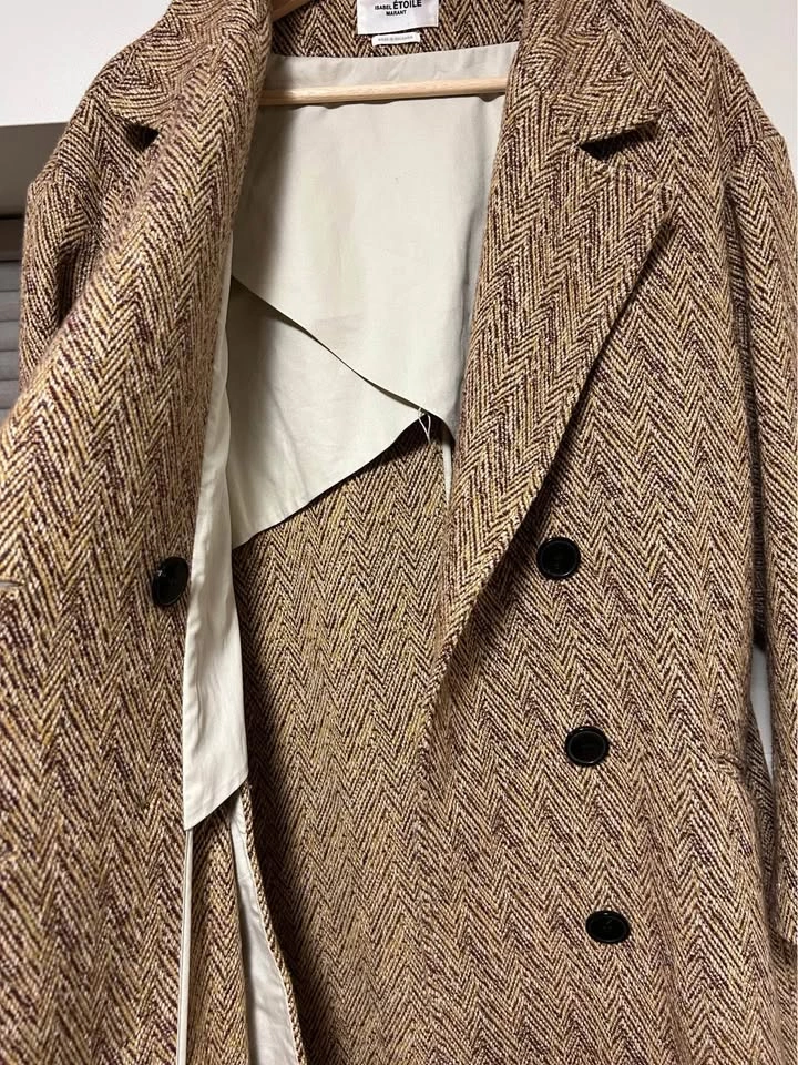 ISABEL MARANT ÉTOILE Cilika Herringbone Wool Coat M - photo 4