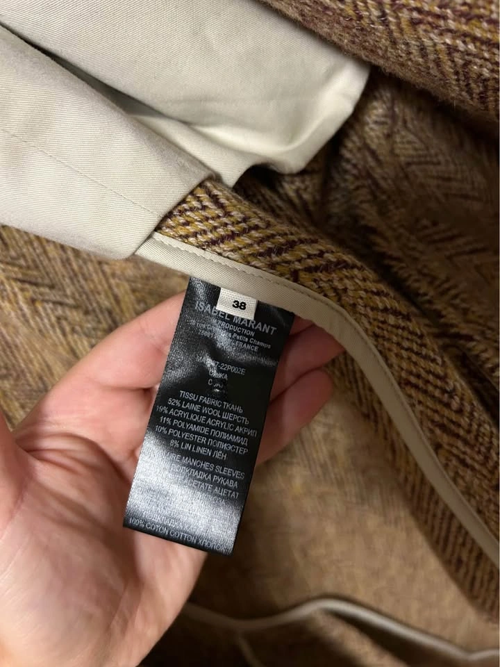ISABEL MARANT ÉTOILE Cilika Herringbone Wool Coat M - photo 5