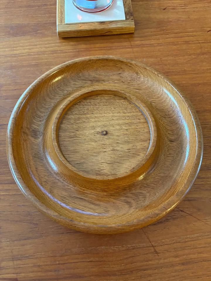 MCM Legnarte Italy Hand-Carved Wood Appetizer Tray / Bowl - photo 3