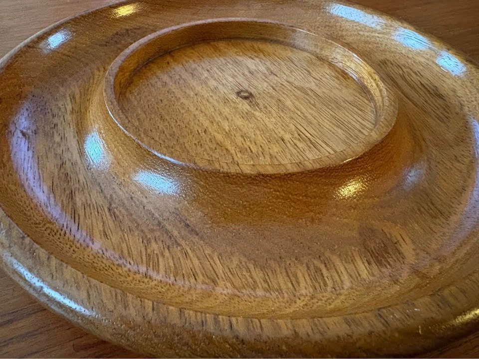 MCM Legnarte Italy Hand-Carved Wood Appetizer Tray / Bowl - photo 4