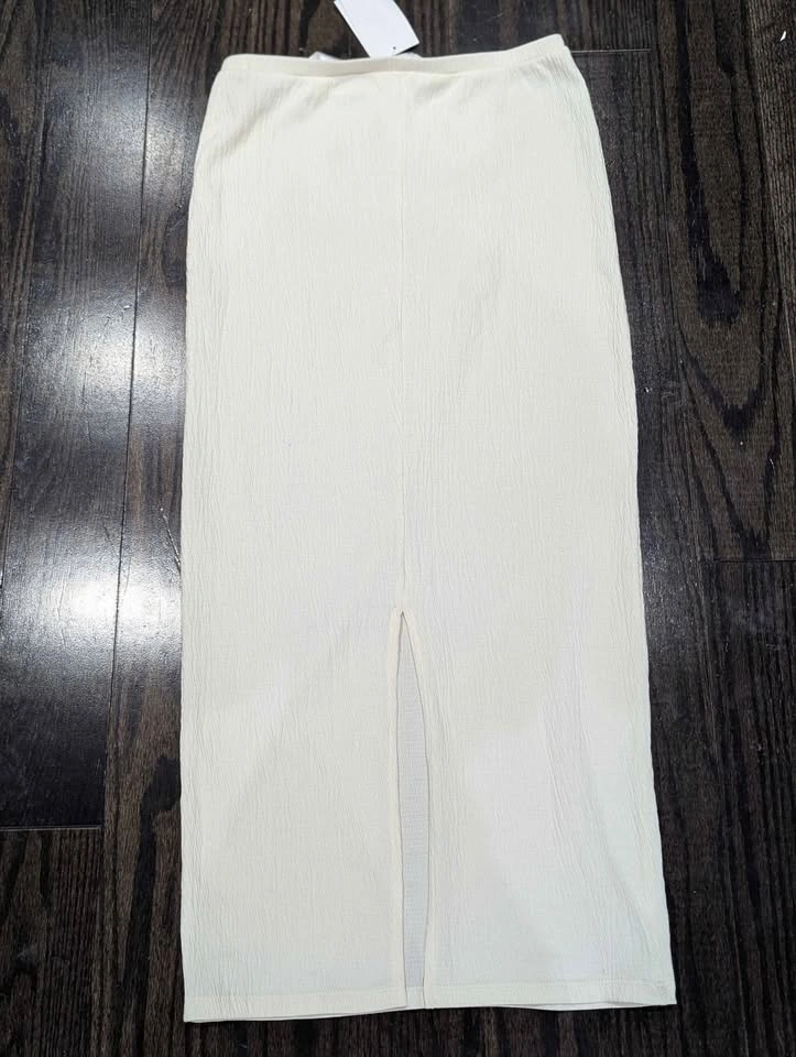 H&M Cream Ribbed Maxi Skirt – Size US 12/14 (EUR 146/152) ✨ NWT - photo 2