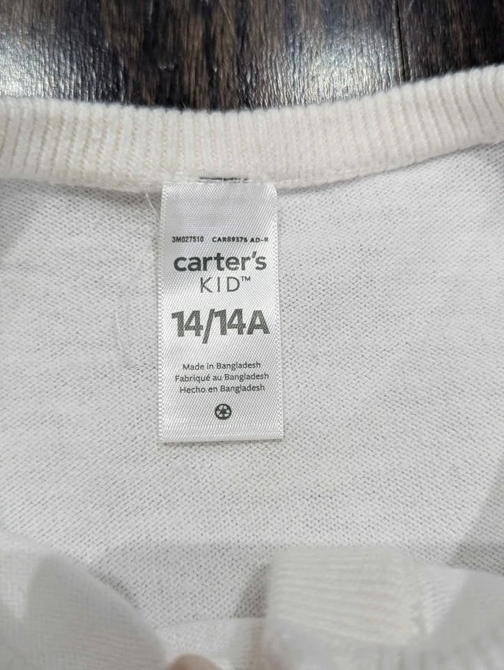 Carter’s Knit Cardigan with Ruffle Detail – Size 14/14A 🤍 - photo 2